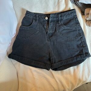 Princess Polly Black Denim Shorts